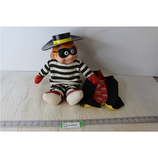 1987 McDonald's Hamburglar Doll w/ Cape / Tie