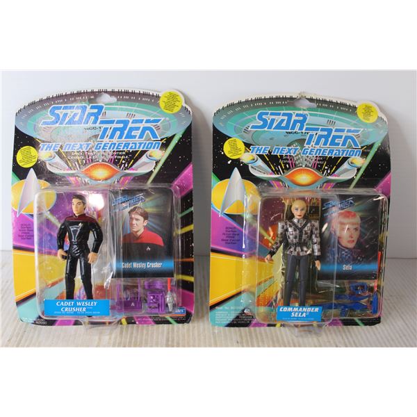 (2) Star Trek Figures - Sealed - Wesley Crusher and Sela