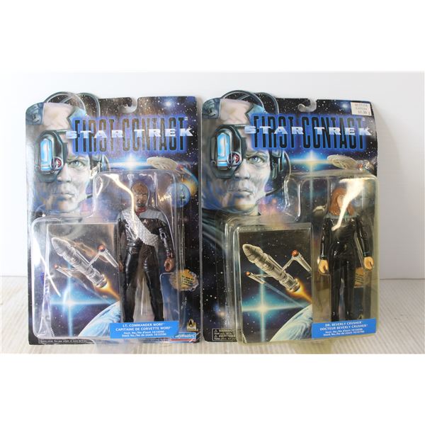 (2) Star Trek Figures - First Contact - Sealed - Dr. Crusher and Worf