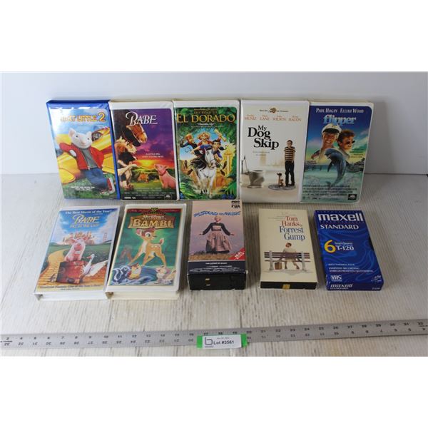 (10) VHS Tapes - Forrest Gump, Sound of Music, etc.