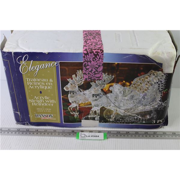 Elegance Acrylic Sleigh w/Reindeer