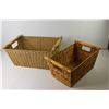 Image 2 : (4) Woven Baskets (3 have wooden handles)