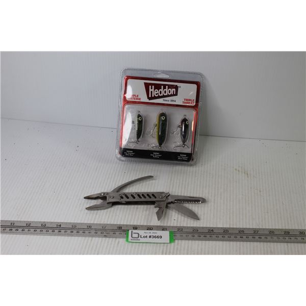 Heddon Triple Treat Fishing Hooks - Multi Tool Pocket Knife