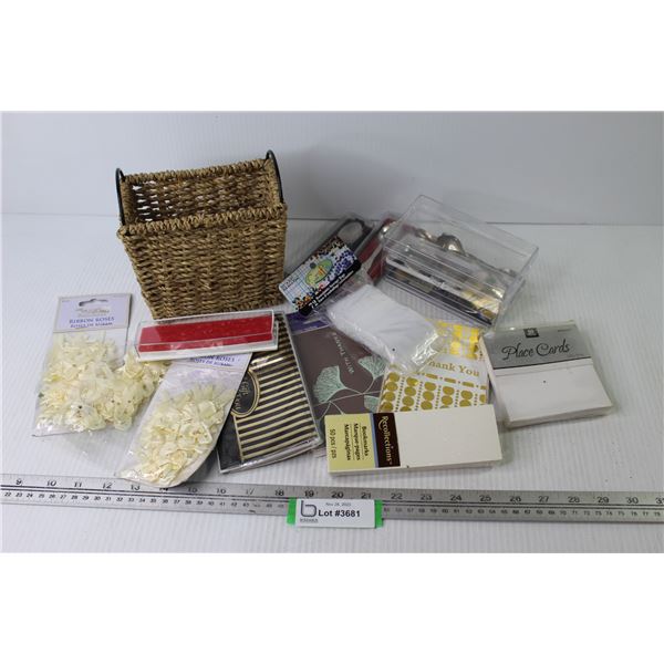 Gift & Place Cards - Woven Basket w/Handles - Collector Spoons