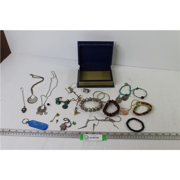 Cardboard Container - Assorted Costume Jewelry