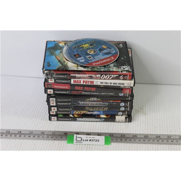 (11) Playstation-2 Games - (2 games with no cases - (2) cases have chew marks just on cases)