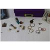 Image 6 : Cardboard Box - Feathered Earrings - Rings - Pins - Elastic Guitar Band