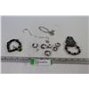 Image 1 : (2) Bracelets - (6) Rings Assorted Sizes - Lock & Key Charm Bracelet - Necklace