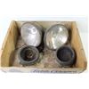 Image 6 : (5) Vintage Tractor Lights - Car Horn - Wooden Grape Crate