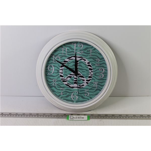 Plastic Peace Wall Clock (not running - battery operated)