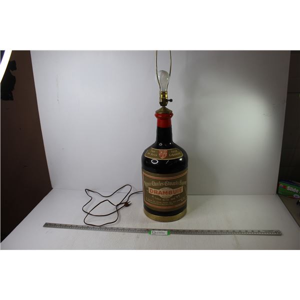 Plastic Drambuie Lamp (working -cracked & has repairs)