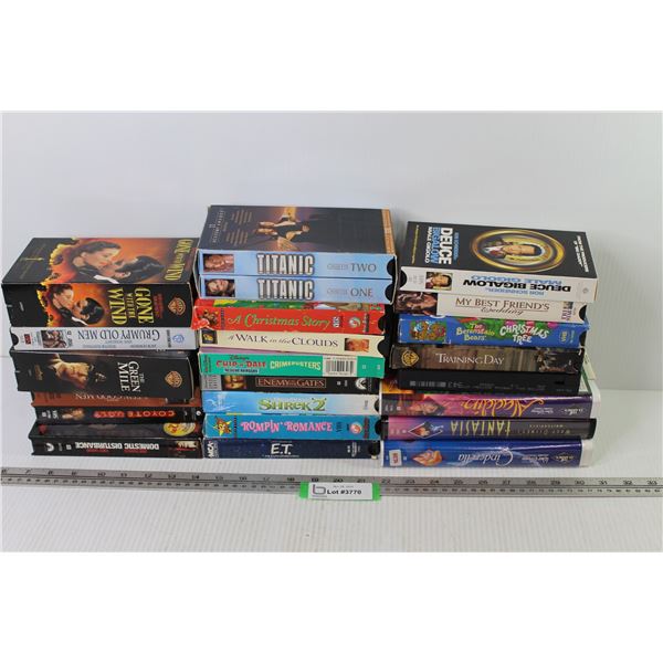 (23) VHS Tapes - Childrens - Romance - War