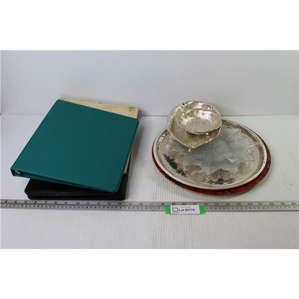 Binders - Metal Trays - Glass Flower Shaped Dish