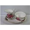 Image 6 : Royal Albert "Prairie Rose" Creamer & Sugar Set w/ Tray