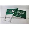 Image 1 : (2) Saskatchewan Roughrider Window Flags