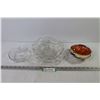 Image 1 : Noritake Dish - Glass Apple Dish - (2) Glass Open Lace Dishes