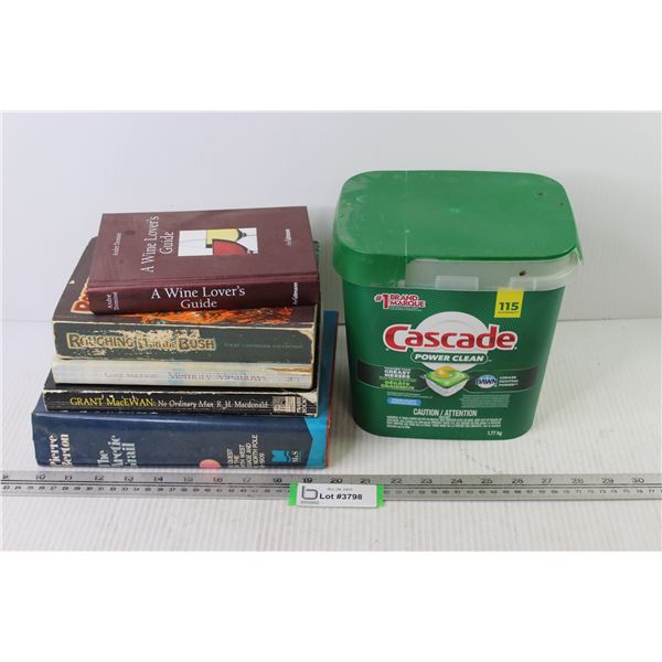 Cascade Power Clean Dishwasher Soap Pods - (5) Books - Wine Guide - Adventure