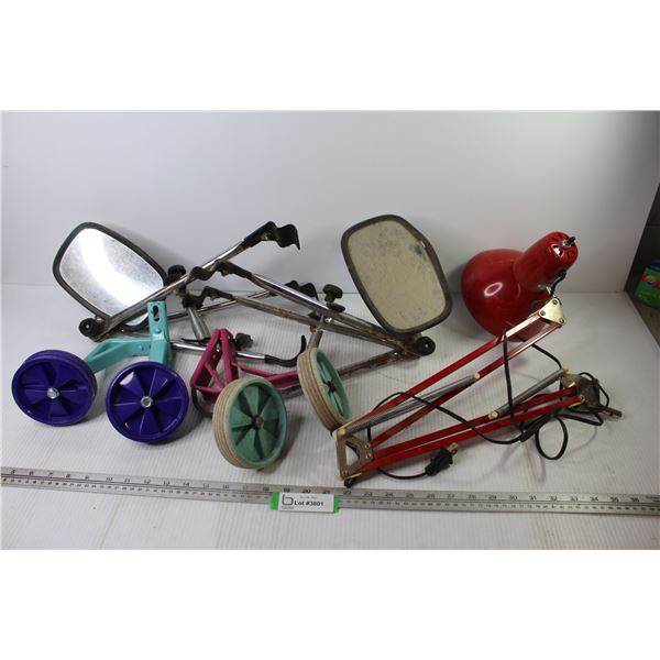 (2) Trailer Mirrors - Extendable Lamp - (2) Sets of Bicycle Training Wheels