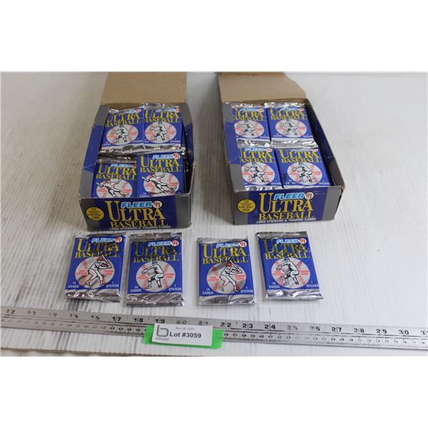 (2) Fleer Ultra Baseball 91 Boxes - (~90) Packs, All Seemingly Sealed