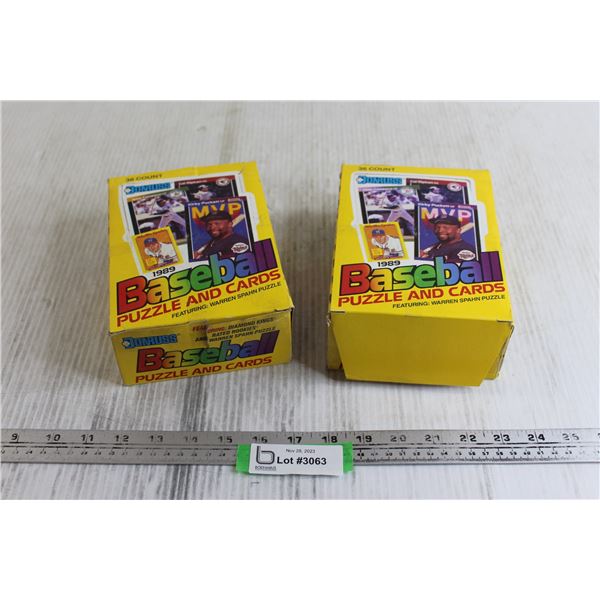 (2) Boxes 1989 Baseball Puzzle and Cards - (1) Box is Sealed