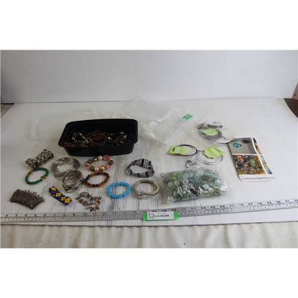 (26) Assorted Bracelets, Crackled Marble Jewelry Making Supplies