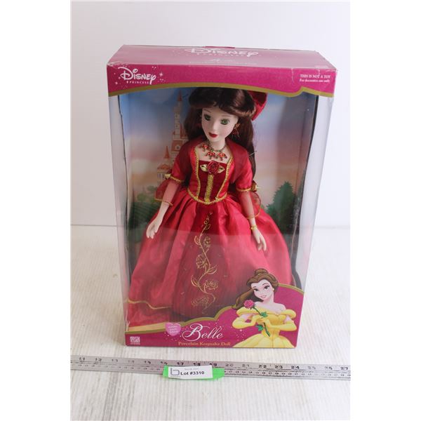 Disney Princess Belle Porcelain Keepsake Doll Holiday Jewel Collection - NIB