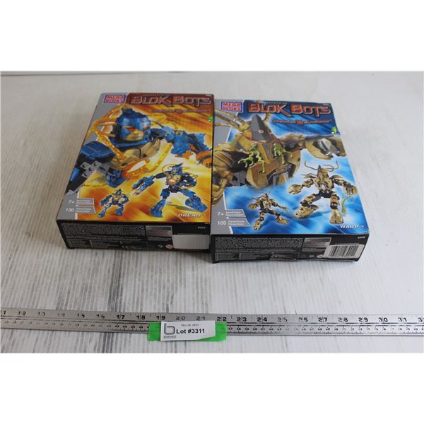 (2) Mega Bloks Transforming Blok Bots Cyborgs vs Mutroids Playsets - Sealed