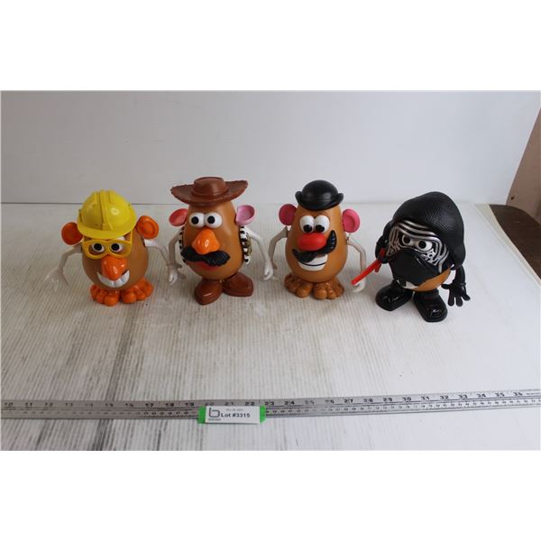 (4) Mr. Potato Heads - Star Wars, Toy Story Woody