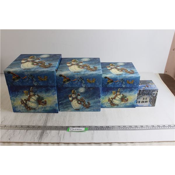 (4) Christmas Nesting Boxes