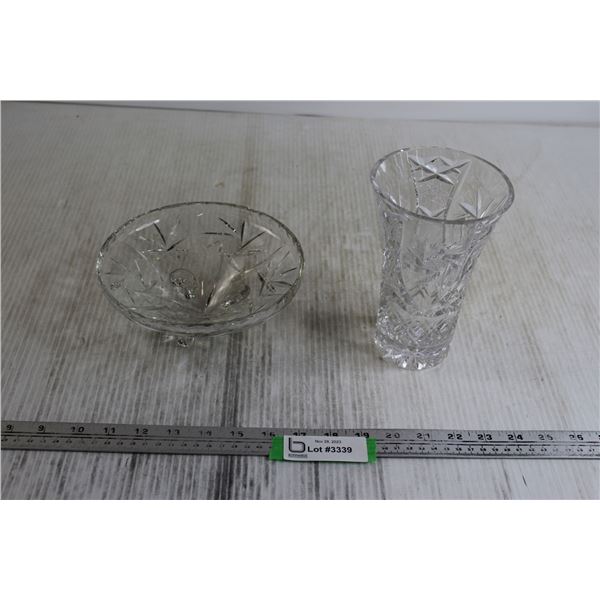 Pinwheel Crystal Vase + Pinwheel Crystal Candy Dish