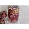 Image 4 : Gold & Red Grape/Leaf Design Cordial Glass & Decanter Set w/ 6 Glasses