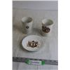 Image 1 : (3) Pieces for Royal Memorabilia - Bone Winsor China Plate + Alfred Meakin Cups