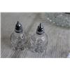Image 4 : Salt and Pepper Shakers + Large Bowl + Crystal Divided Dish