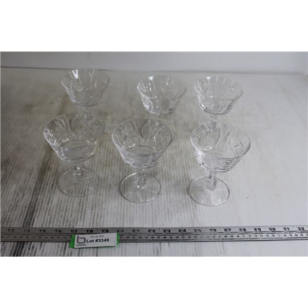 (6) Pinwheel Crystal Dessert Bowls