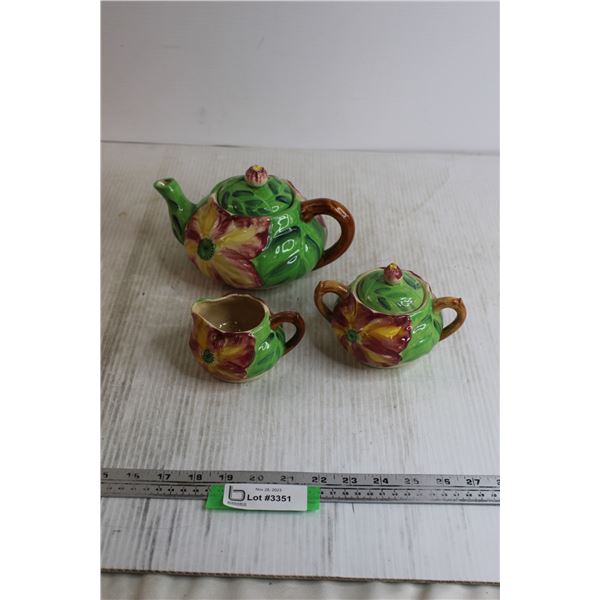 Teapot with Sugar and Creamer