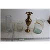Image 1 : (3) Glass Vases + Brass Vase