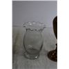 Image 3 : (3) Glass Vases + Brass Vase
