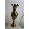 Image 4 : (3) Glass Vases + Brass Vase