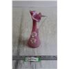 Image 1 : Art Glass Pink Long Neck Pitcher Vase