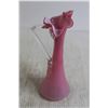 Image 4 : Art Glass Pink Long Neck Pitcher Vase