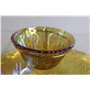 Image 2 : 3-Piece Carnival Glass Chip and Dip Set - Golden Tone