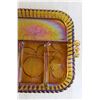 Image 3 : Marigold Carnival Glass Divided Tray Platter - Fruit Pattern