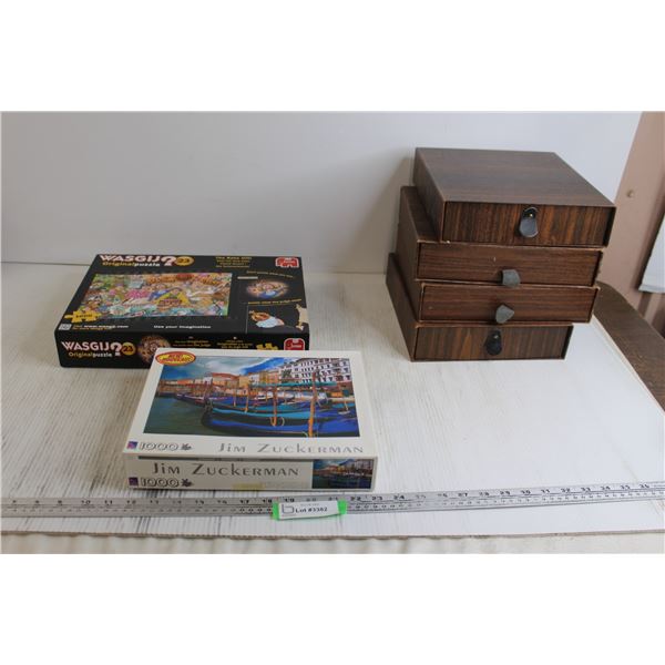 (4) Slide Storage Trays + (2) Picture Puzzles
