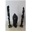 Image 2 : (5) Wood Figures - Woman's Head, Birds, Tall Women
