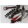Image 4 : Various Tool Lot - Pilers, Leather Punch, Imperial Sockets, (2) Flat Screwdrivers, Trailer Pin