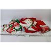 Image 1 : (7) Christmas Themed Aprons - Napkins - Rings w/Cloth Christmas Figures