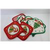 Image 5 : (2) Christmas Decor Banks - Ribbon - Pot Holders