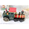 Image 3 : Plastic Christmas Tree - Decorations - Wooden Train - Box of Christmas Cards (unopened)