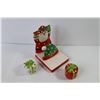 Image 7 : Christmas Decor Items - Tile Coasters - (2) Ceramic Cookie Jars - Ceramic Salt & Pepper Shakers & Na