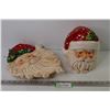 Image 1 : Santa Cookie Jar - Ceramic Santa Face Dish